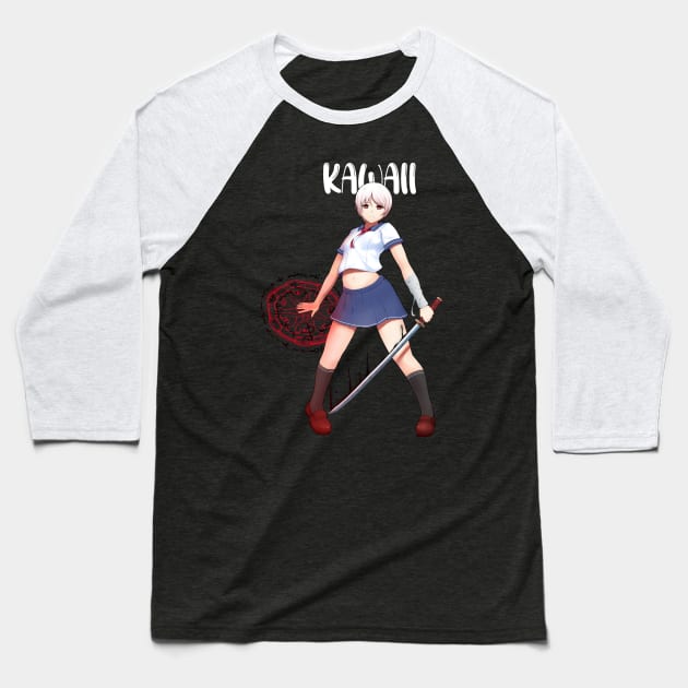 kawaii jutsu fighter girl Baseball T-Shirt by Phantom Troupe